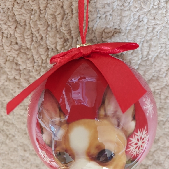 E & S Pet Chihuahua Christmas Holiday Dog Ornament Shatter Proof Ball Red - Picture 4 of 8